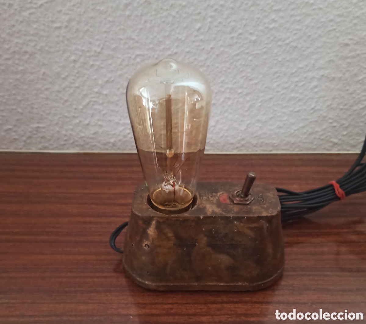 Antig&uuml;edades: LAMPARA INDUSTRIAL BOMBILLA EDISON - Foto 2