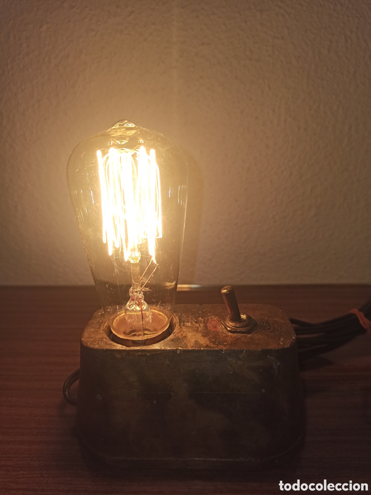 Antig&uuml;edades: LAMPARA INDUSTRIAL BOMBILLA EDISON - Foto 4