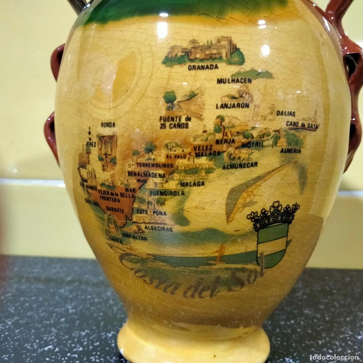 Antig&uuml;edades: bonito florero con mapa Costa de Sol - Foto 3