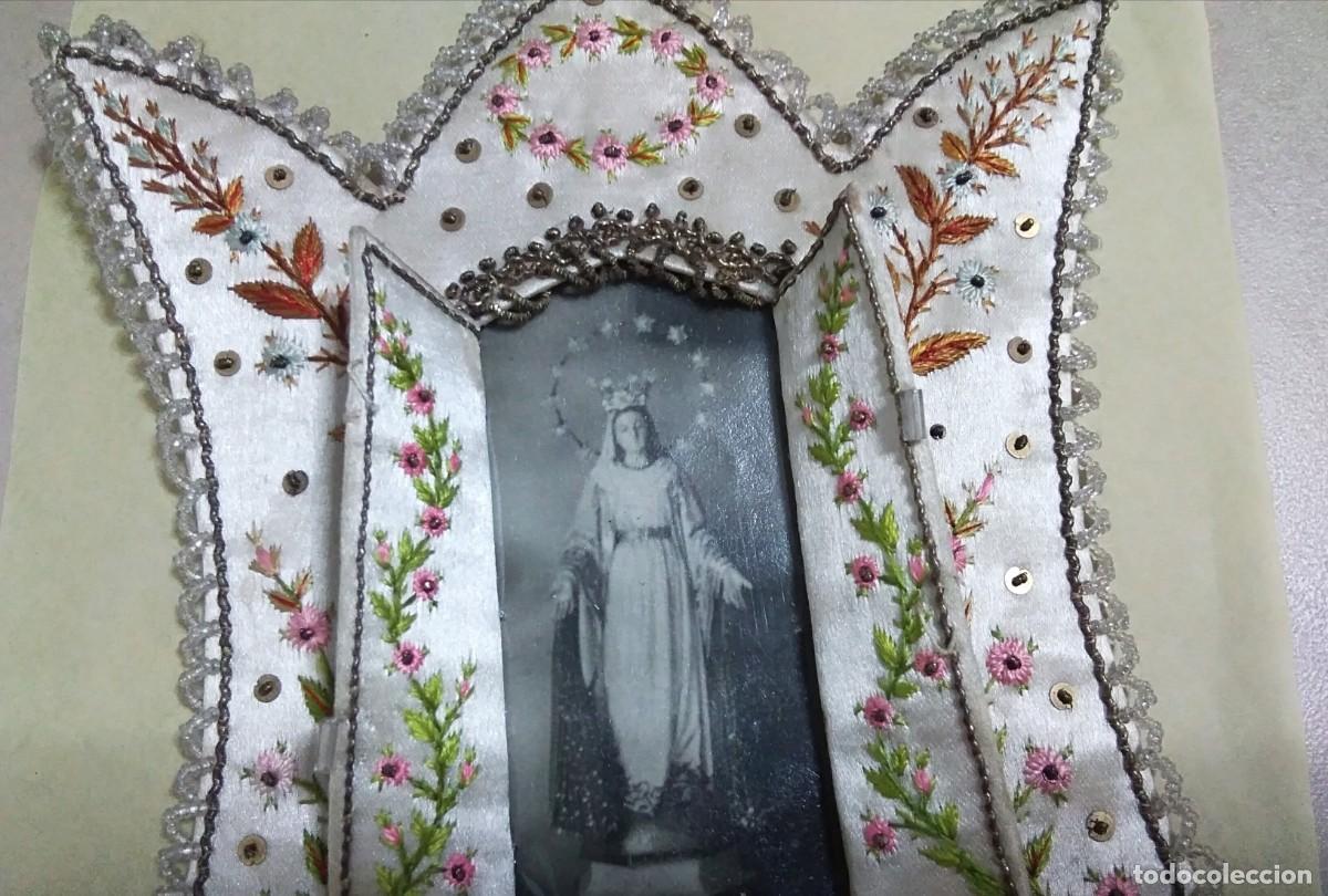 Antig&uuml;edades: Antiguo Escapulario Capilla Virgen Milagrosa. - Foto 5