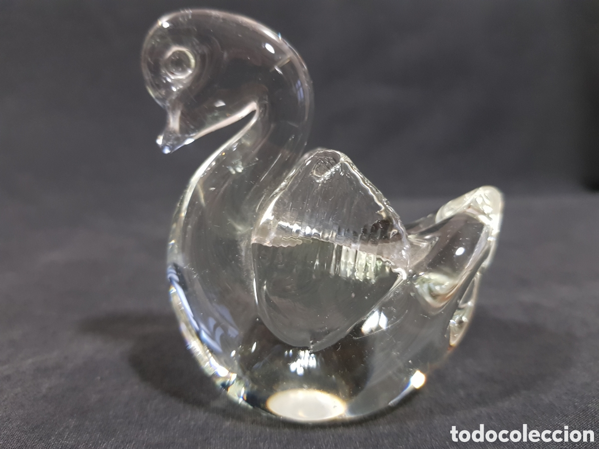 Antiquit&auml;ten: Cisne Pato Cristal o Simil Figurita Figura Decoraci&oacute;n Decorativa Aves 7 cms