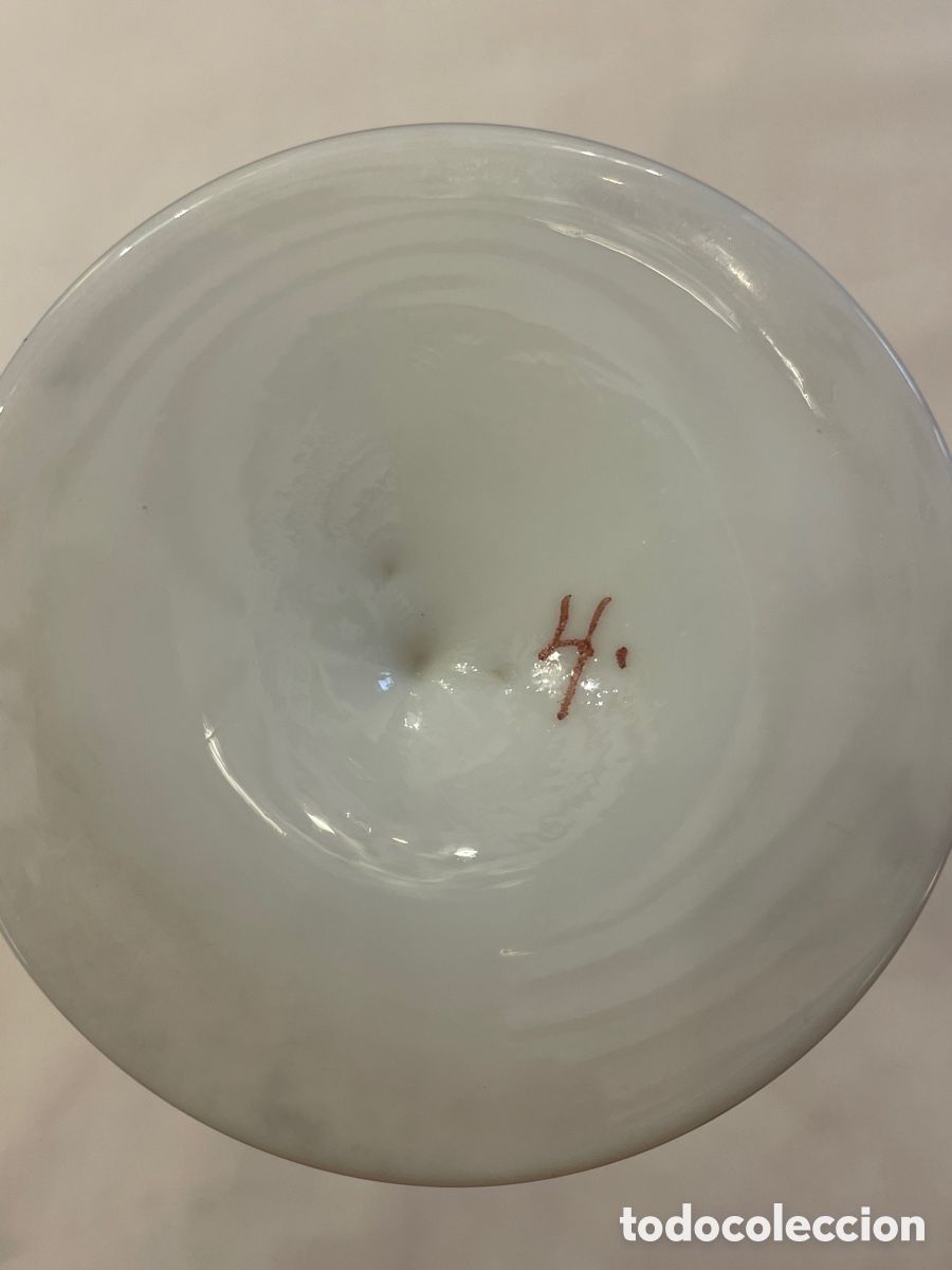 Antig&uuml;edades: Jarr&oacute;n opalina pintado a mano siglo XIX - Foto 6