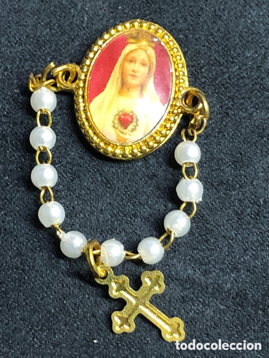 Antig&uuml;edades: ANILLO ROSARIO CON MEDALLA DE LA VIRGEN - Foto 1