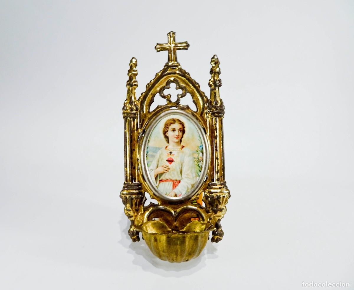Antig&uuml;edades: BENDITERA JESUS NI&Ntilde;O SAGRADO CORAZ&Oacute;N - Foto 1