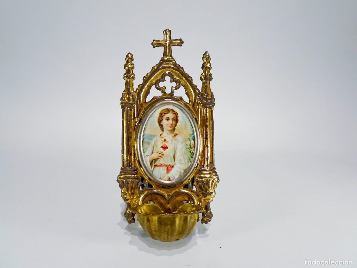 Antig&uuml;edades: BENDITERA JESUS NI&Ntilde;O SAGRADO CORAZ&Oacute;N - Foto 4