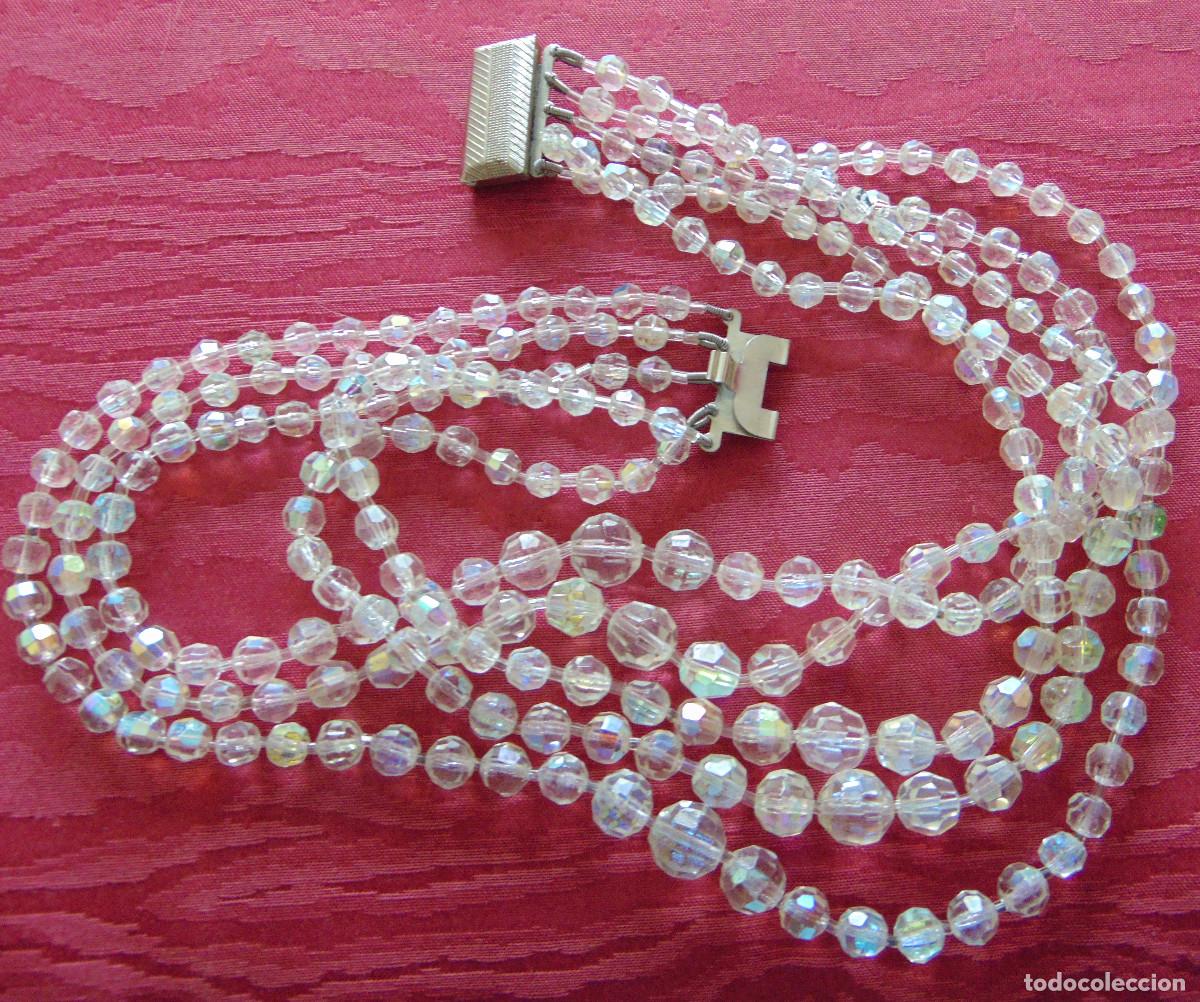 Antig&uuml;edades: ANTIGUO COLLAR 5 HILOS DE CRISTAL DE ROCA - - Foto 6