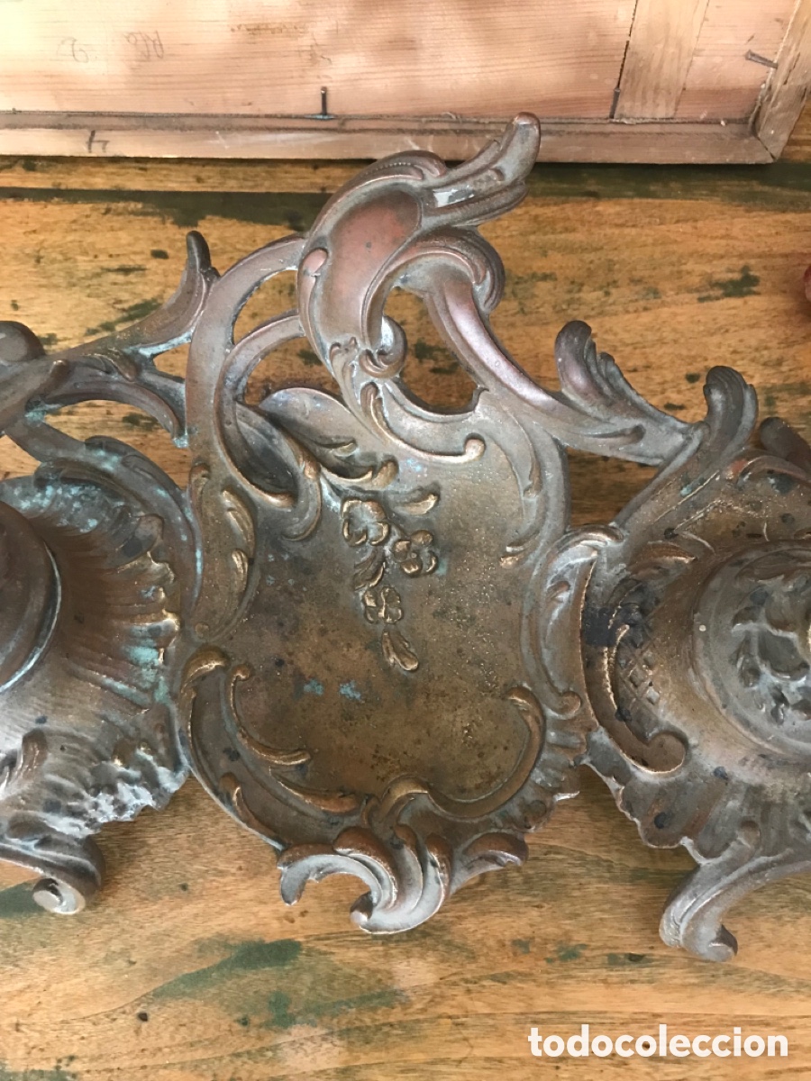 Antig&uuml;edades: Escriban&iacute;a modernista de bronce. Tintero - Foto 7