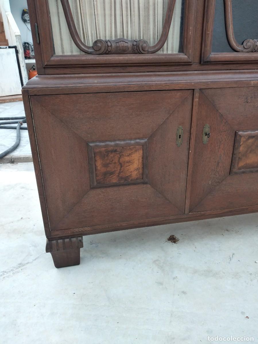 Antig&uuml;edades: Librer&iacute;a vitrina estilo ingles,de madera maciza. - Foto 4