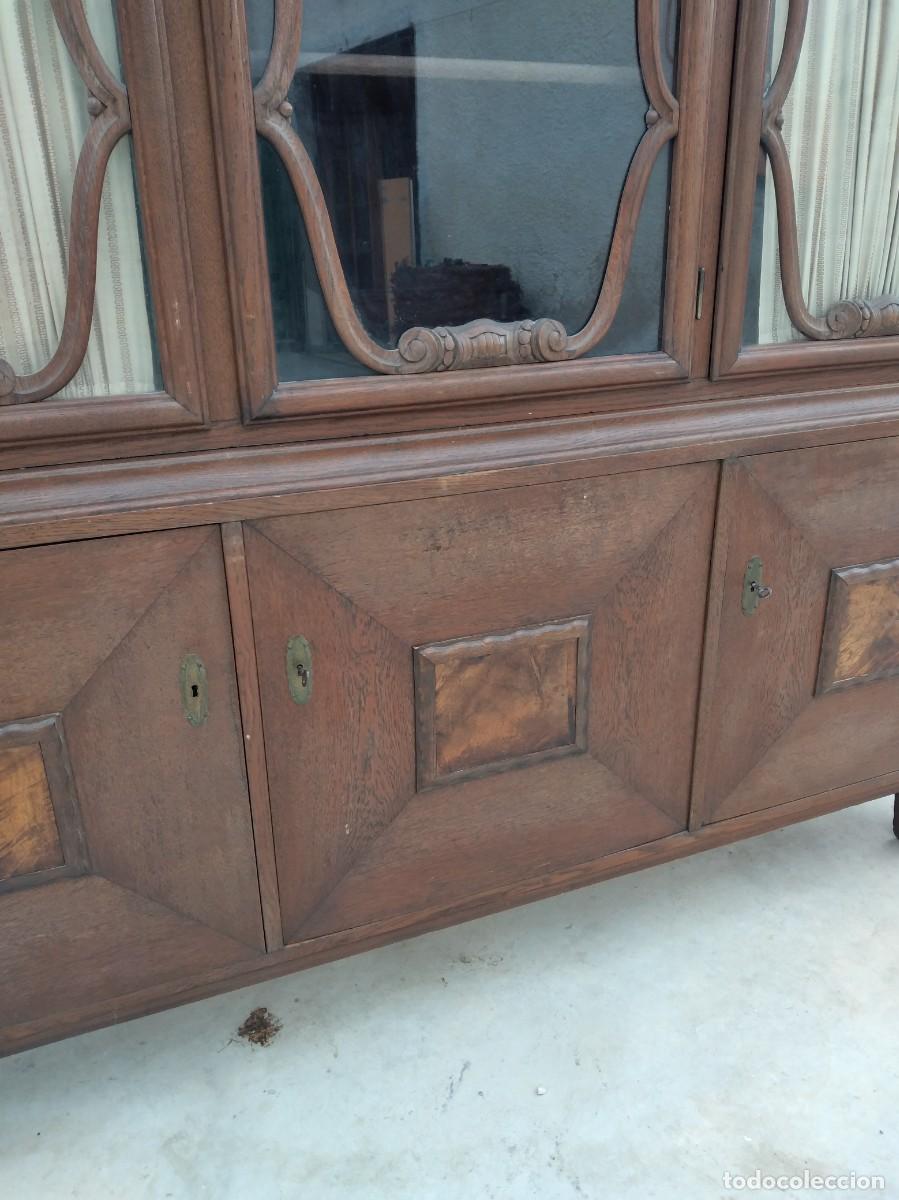 Antig&uuml;edades: Librer&iacute;a vitrina estilo ingles,de madera maciza. - Foto 5