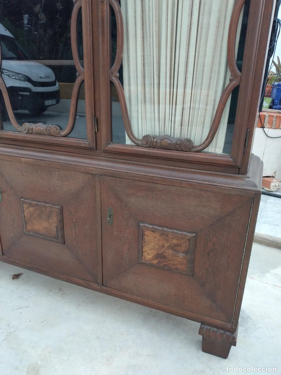 Antig&uuml;edades: Librer&iacute;a vitrina estilo ingles,de madera maciza. - Foto 6