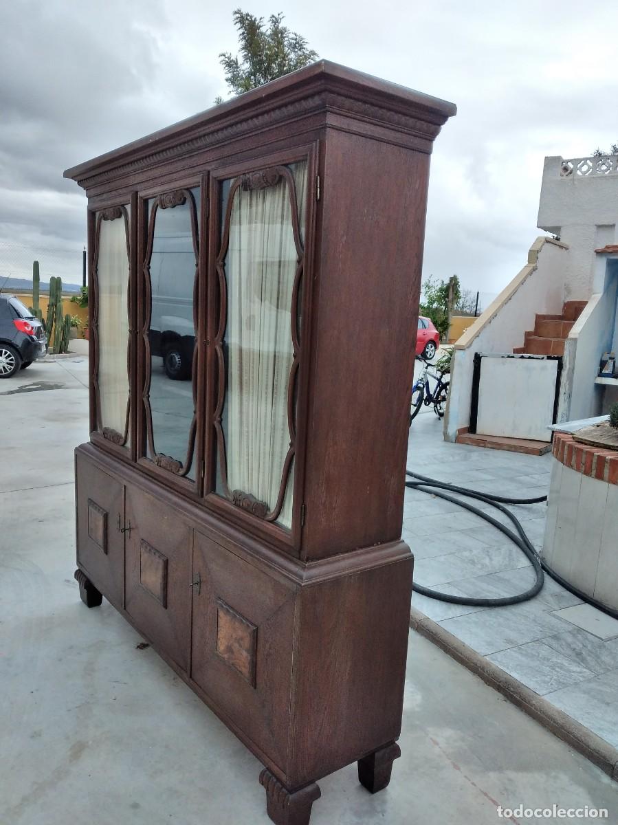 Antig&uuml;edades: Librer&iacute;a vitrina estilo ingles,de madera maciza. - Foto 7