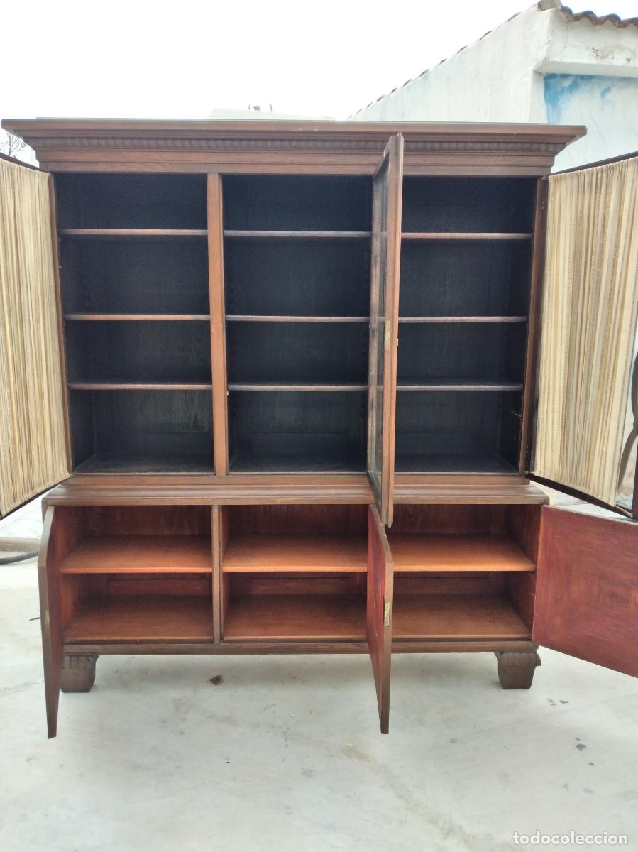 Antig&uuml;edades: Librer&iacute;a vitrina estilo ingles,de madera maciza. - Foto 11