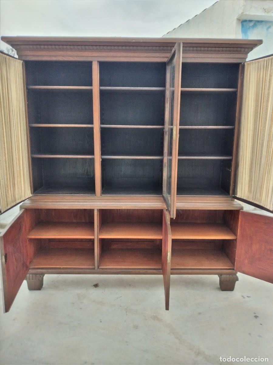 Antig&uuml;edades: Librer&iacute;a vitrina estilo ingles,de madera maciza. - Foto 12
