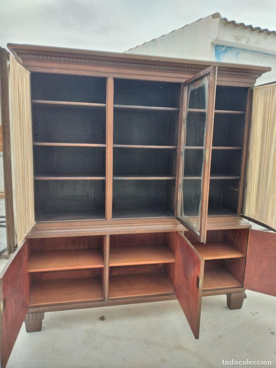 Antig&uuml;edades: Librer&iacute;a vitrina estilo ingles,de madera maciza. - Foto 13