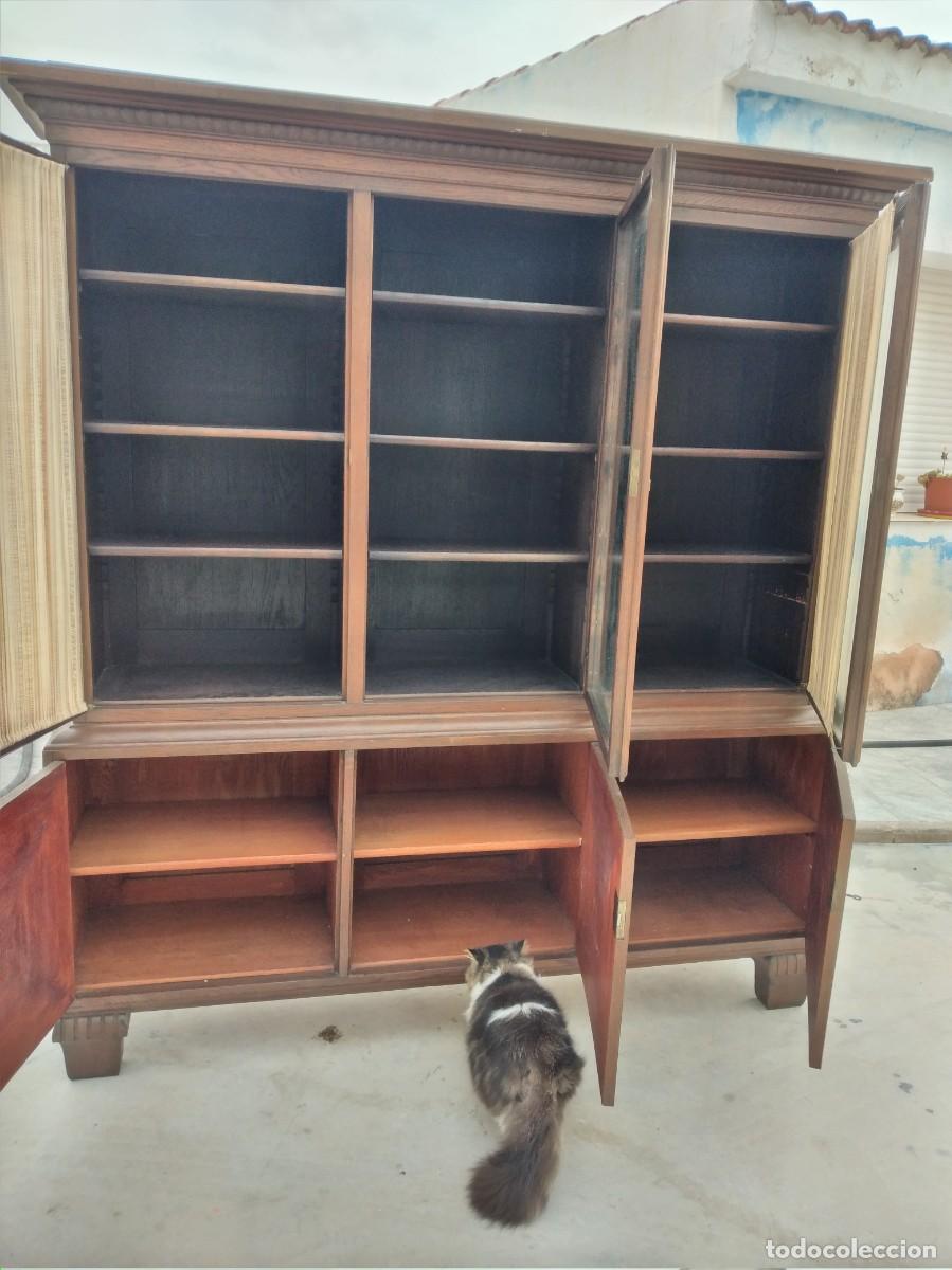 Antig&uuml;edades: Librer&iacute;a vitrina estilo ingles,de madera maciza. - Foto 14