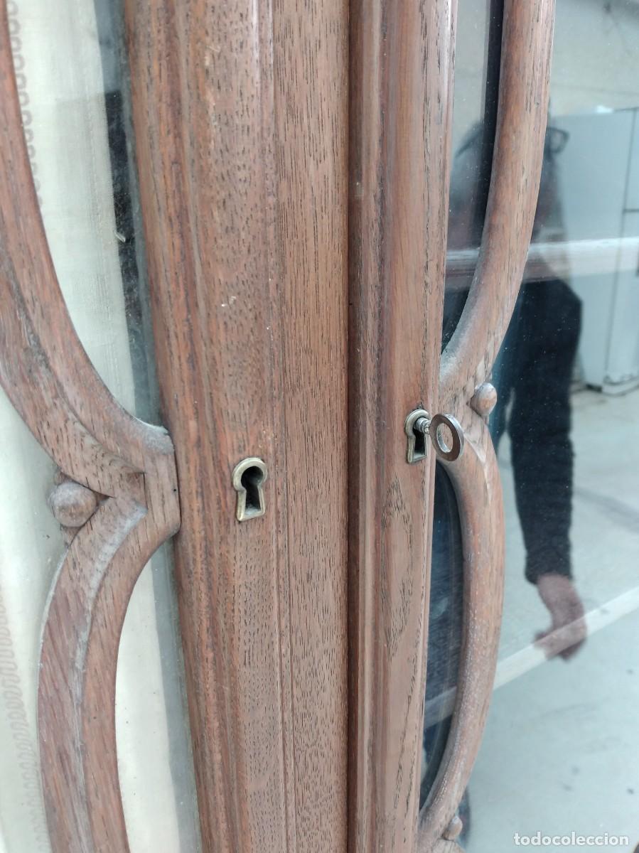 Antig&uuml;edades: Librer&iacute;a vitrina estilo ingles,de madera maciza. - Foto 15