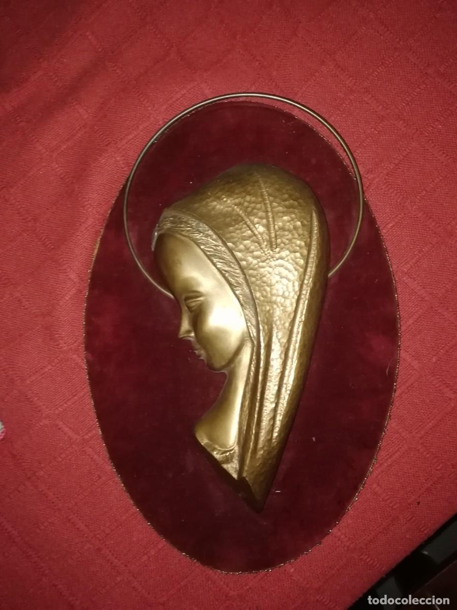 Antig&uuml;edades: Rostro de virgen en bronce vintage - Foto 1