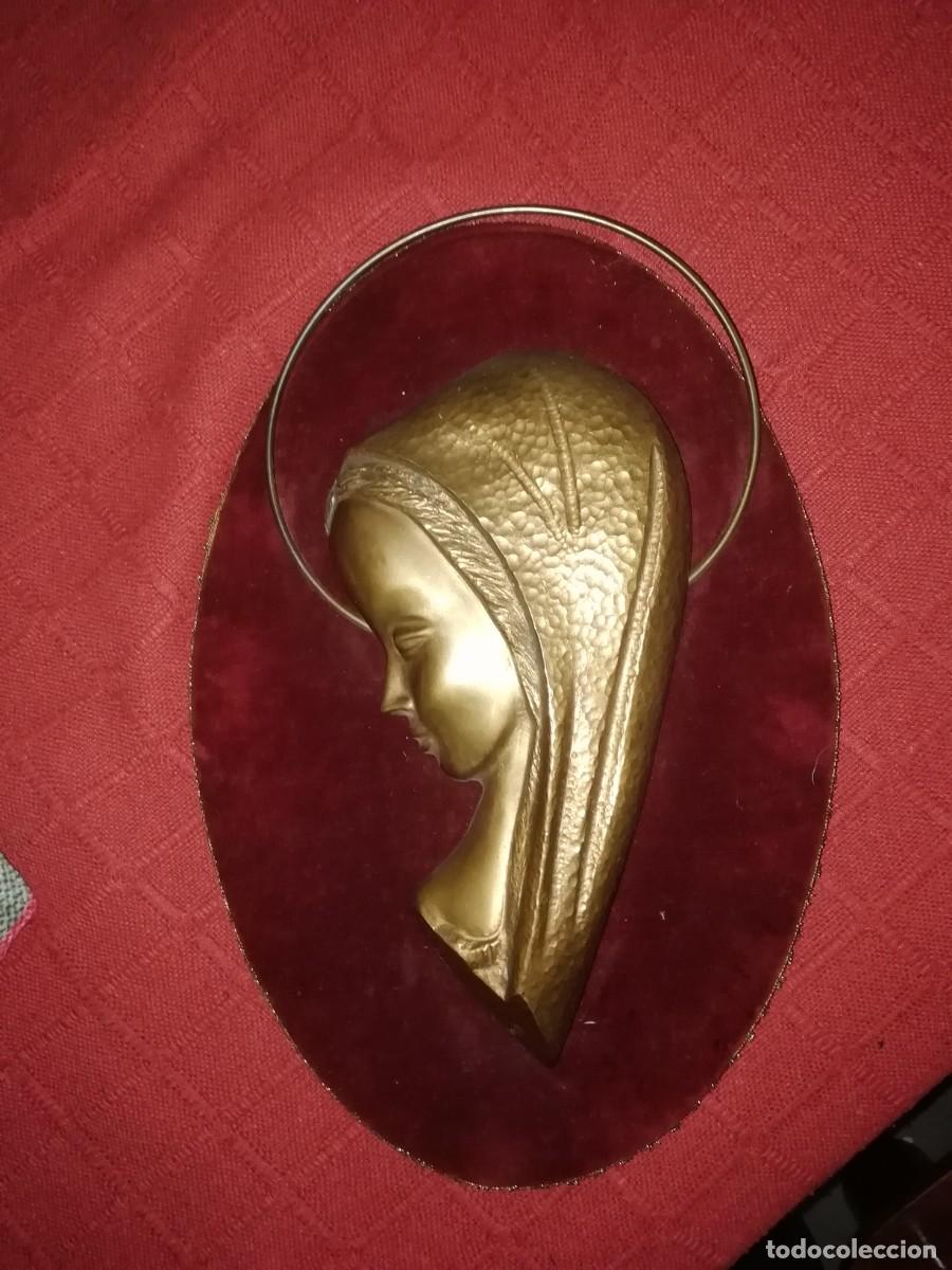 Antig&uuml;edades: Rostro de virgen en bronce vintage - Foto 2