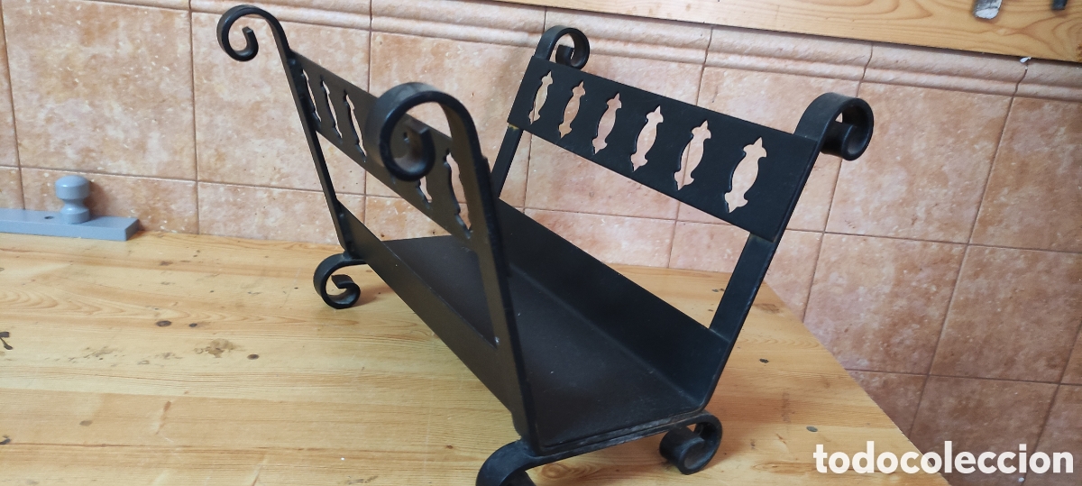 Antig&uuml;edades: CESTA PARA LE&Ntilde;A DE FORJA - Foto 3