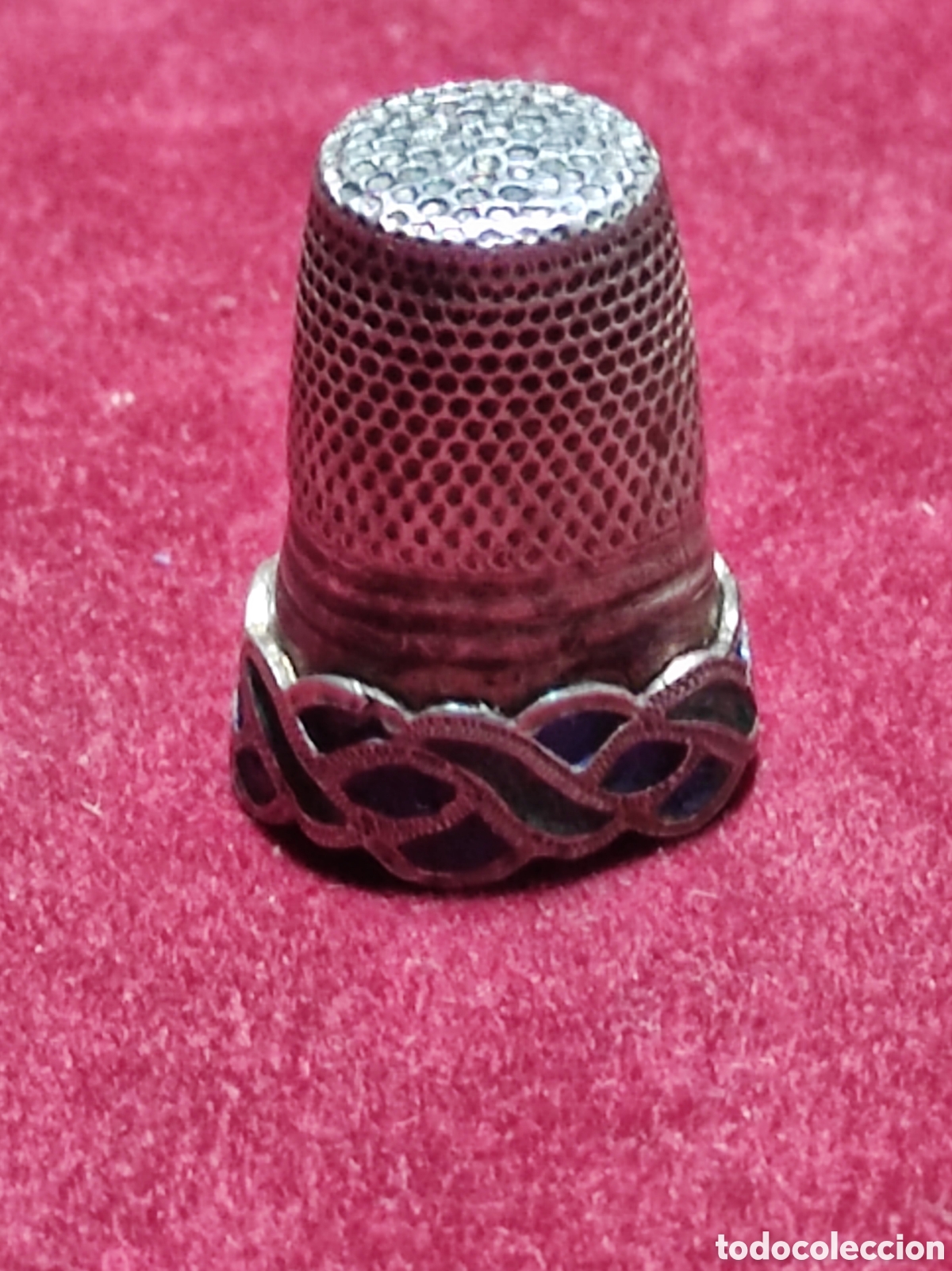 Antig&uuml;edades: Dedal de plata con esmaltes antiguo - Foto 5