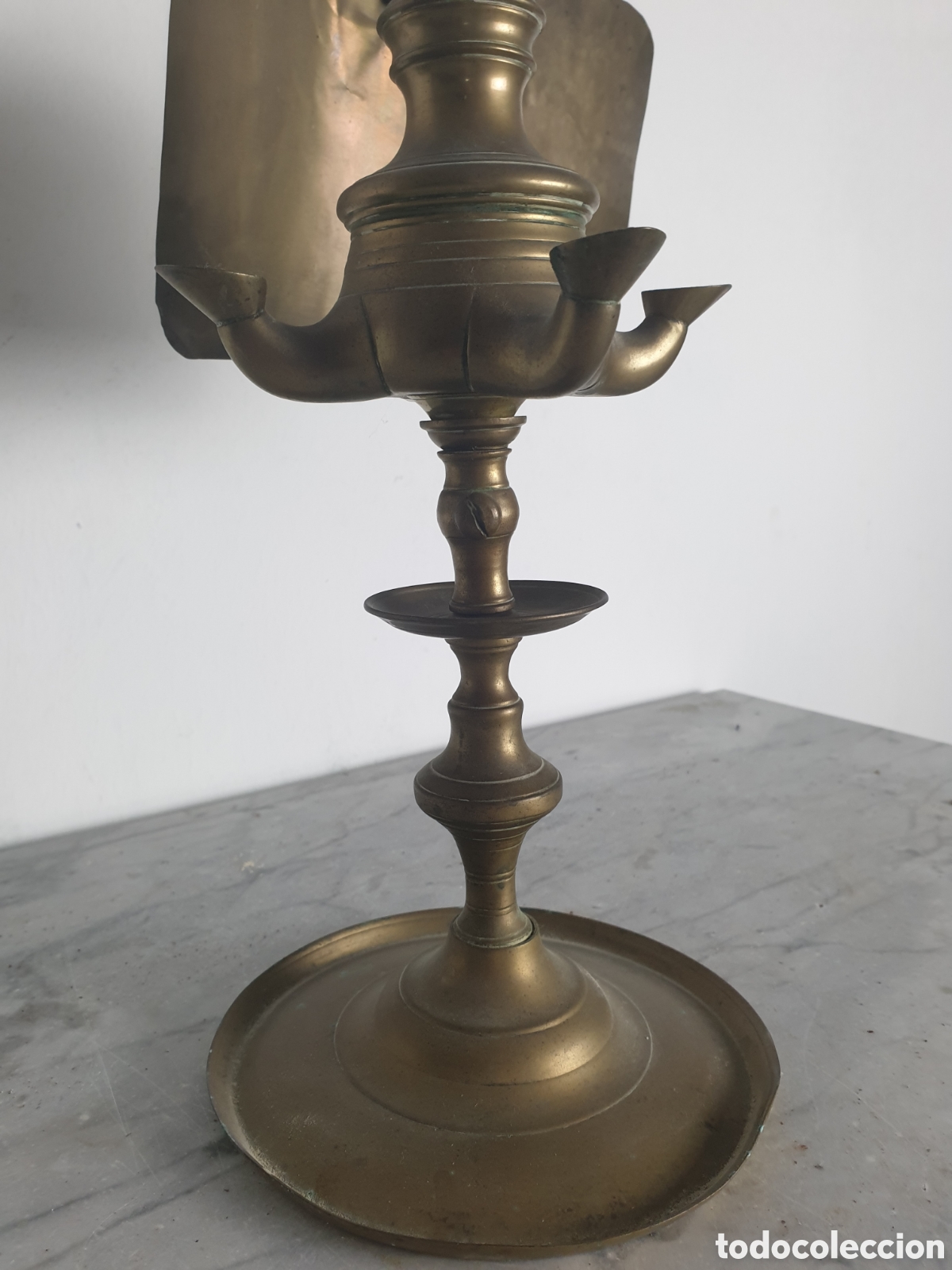 Antig&uuml;edades: Vel&oacute;n de bronce de aceite siglo XIX - Foto 5
