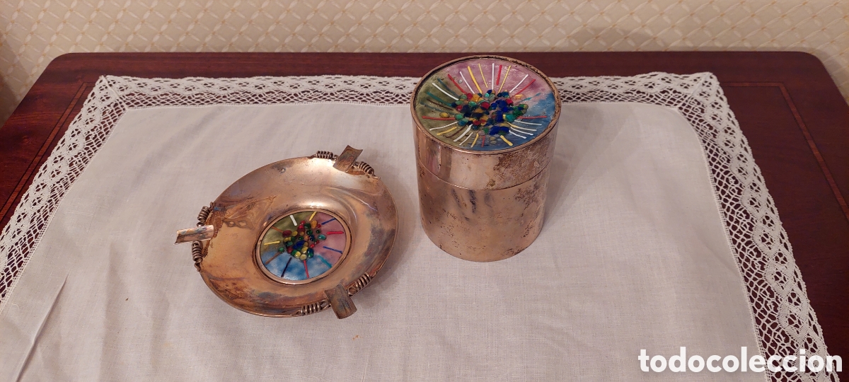 Antig&uuml;edades: Recipiente y cenicero de plata - Foto 3