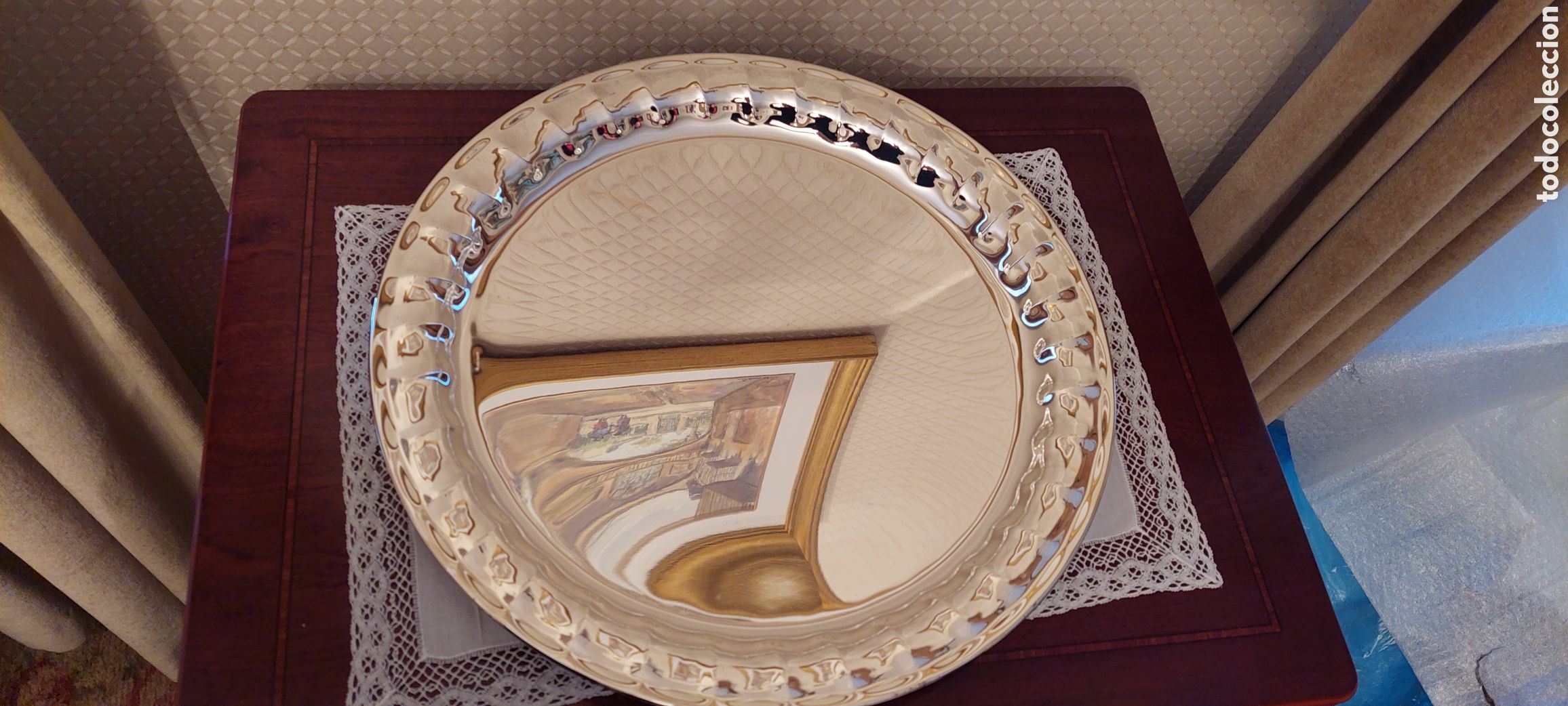 Antig&uuml;edades: Bandeja de plata, 44 cm - Foto 1