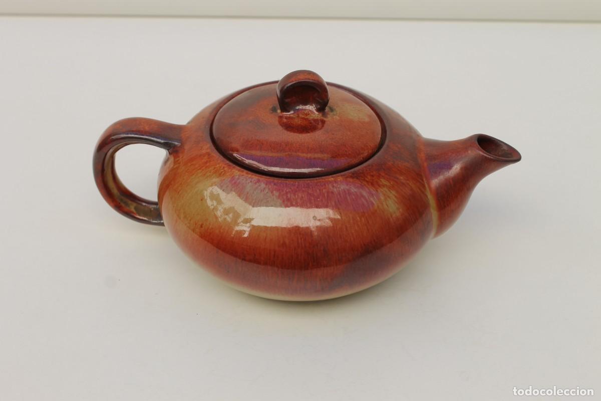 Antig&uuml;edades: TETERA DE CERAMICA ESMALTADA DE DOS SERVICIOS - Foto 2