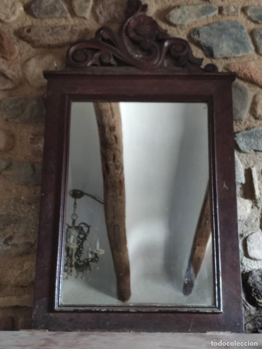 Antig&uuml;edades: Gran espejo marco madera antiguo - Foto 1