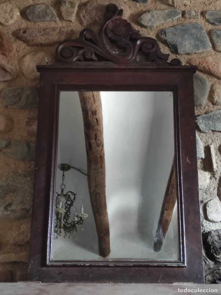Antig&uuml;edades: Gran espejo marco madera antiguo - Foto 2