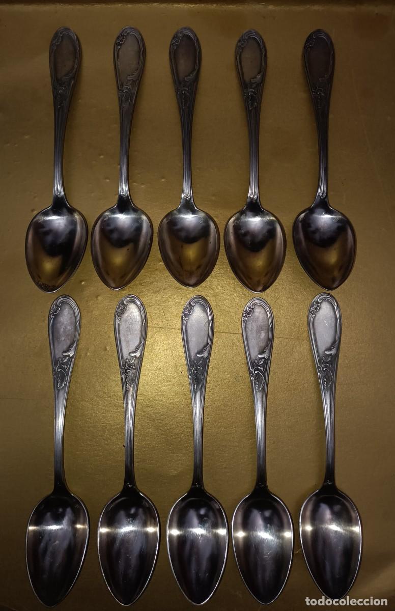 10 cucharas cucharitas postre baño plata sellad - Compra venta en  todocoleccion
