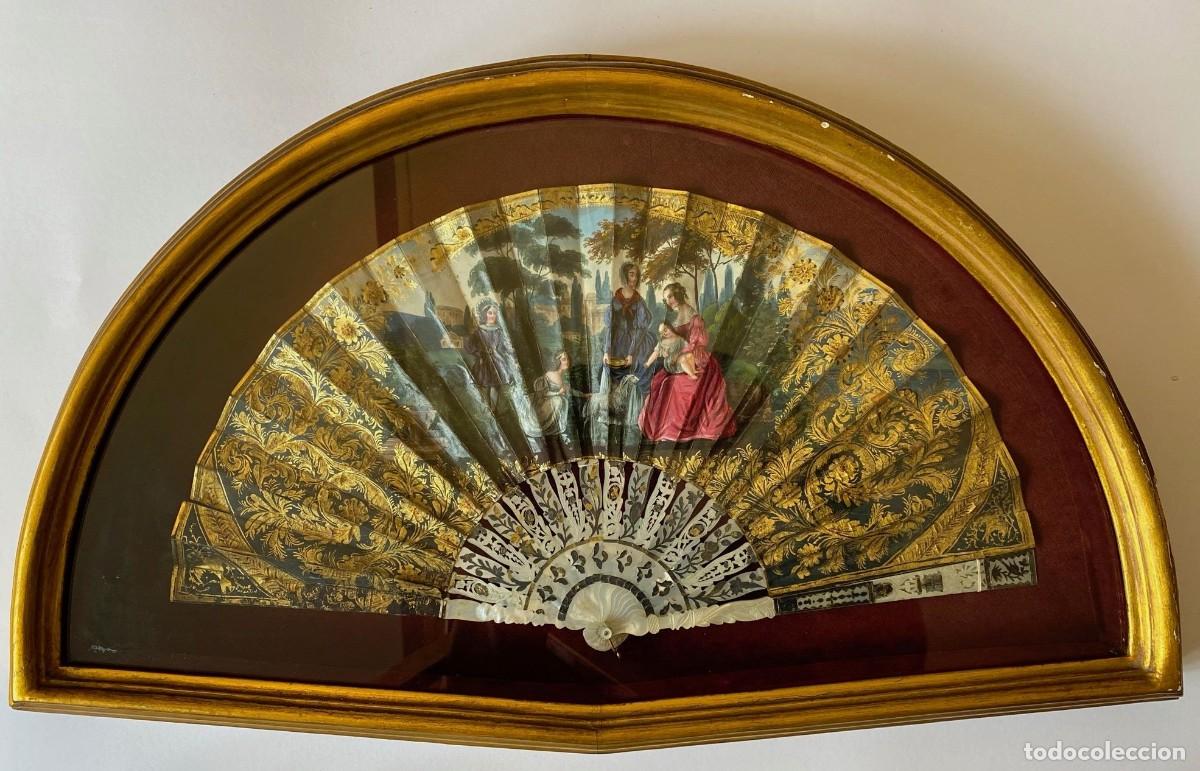 Antig&uuml;edades: Abanico de colecci&oacute;n enmarcado - Foto 1