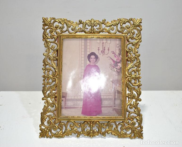 Antig&uuml;edades: MARCO DE MESA BRONCE DORADO - Foto 2