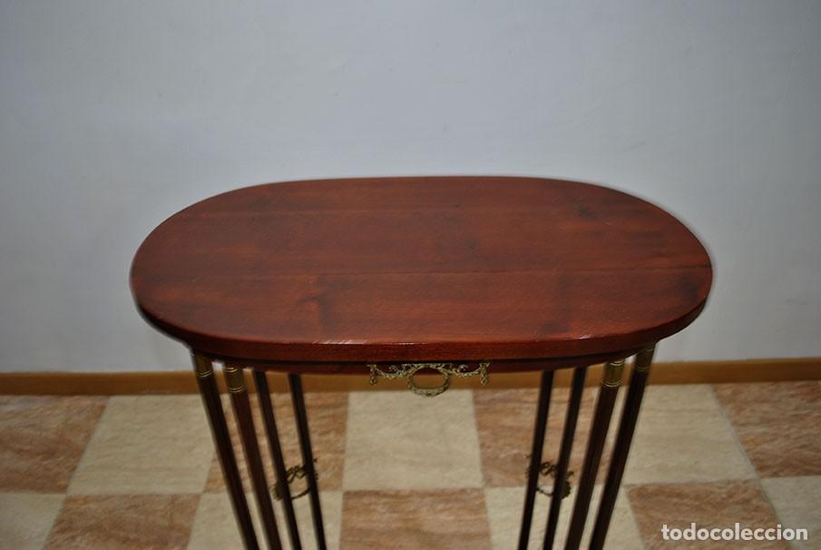 Antig&uuml;edades: PEDESTAL DE CAOBA Y BRONCE ESTILO IMPERIO - Foto 3