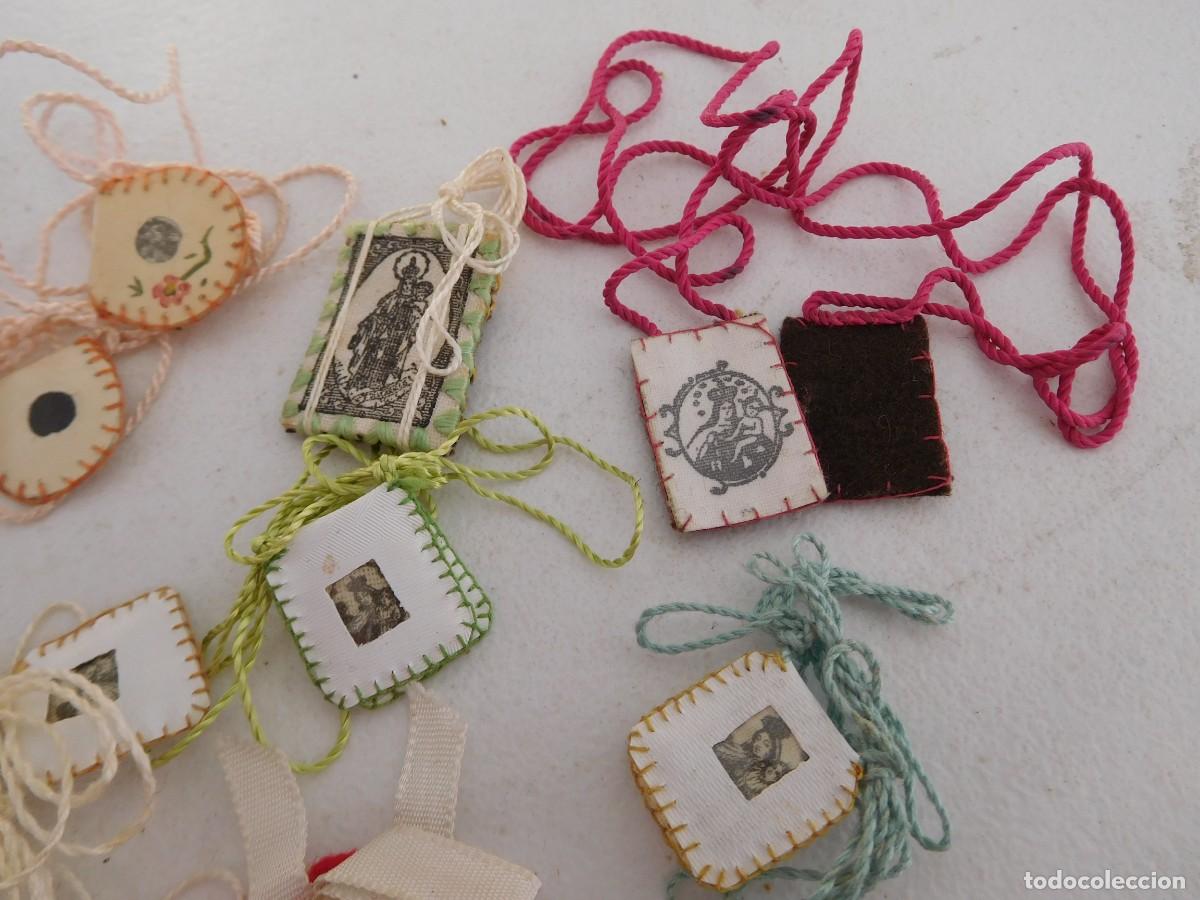 Antig&uuml;edades: Lote de peque&ntilde;os escapularios antiguos - Foto 4