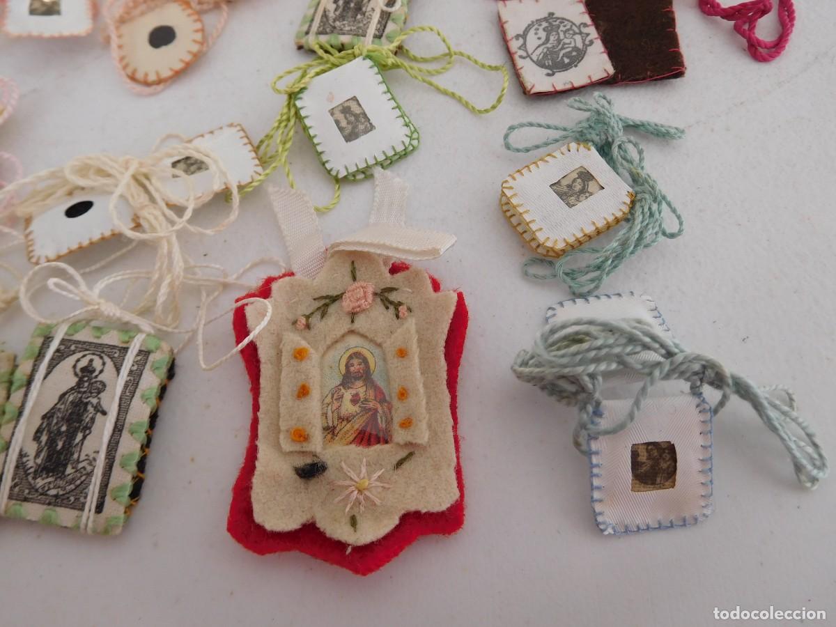 Antig&uuml;edades: Lote de peque&ntilde;os escapularios antiguos - Foto 5