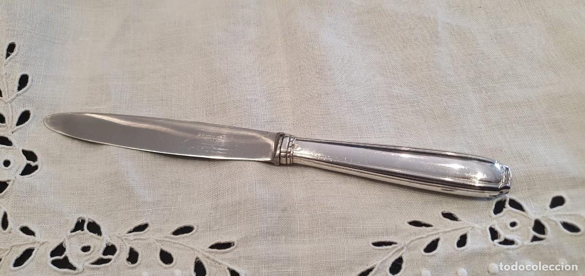 Antig&uuml;edades: 12 cuchillos mango ba&ntilde;o de plata postre / entrante - Foto 6
