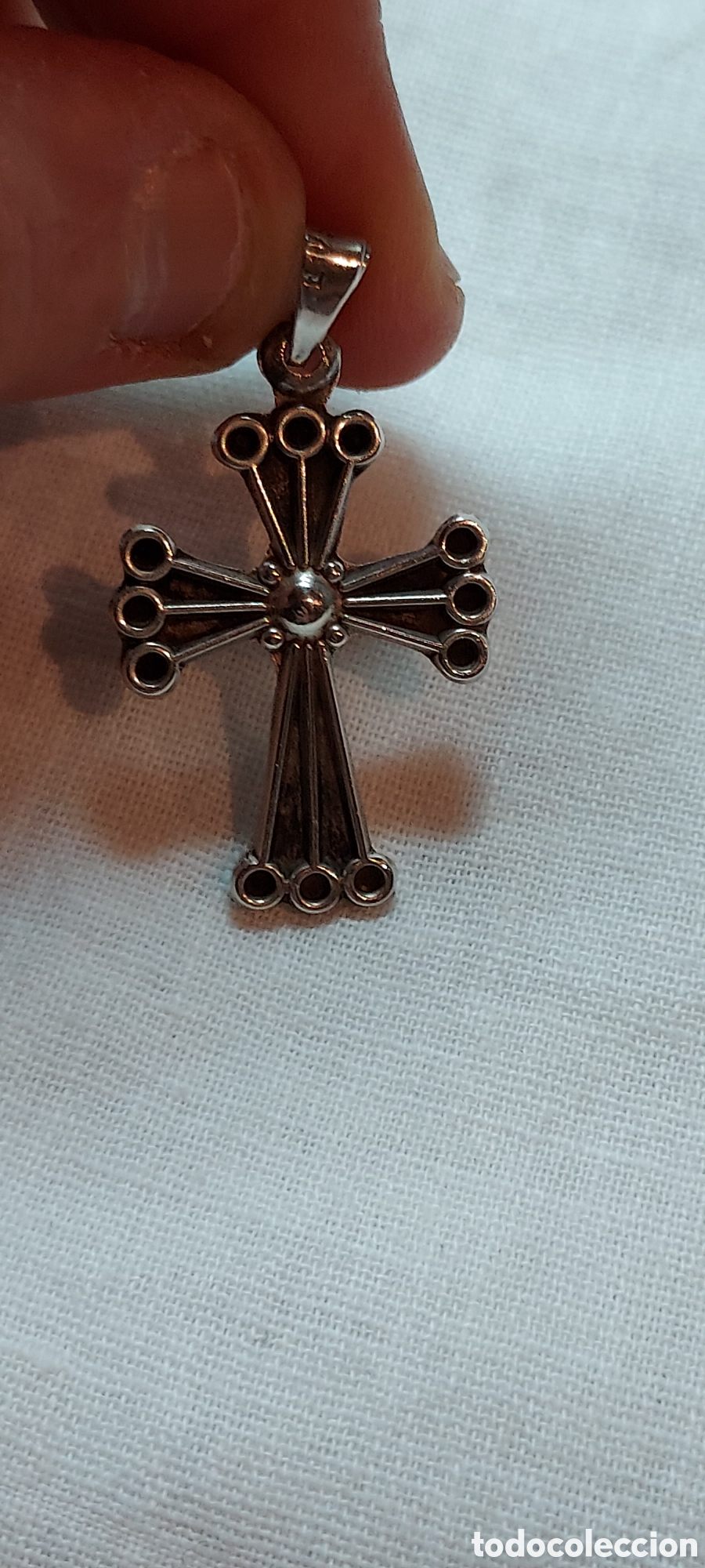 Antig&uuml;edades: CRUZ DE PLATA CU&Ntilde;ADA 925 - Foto 2