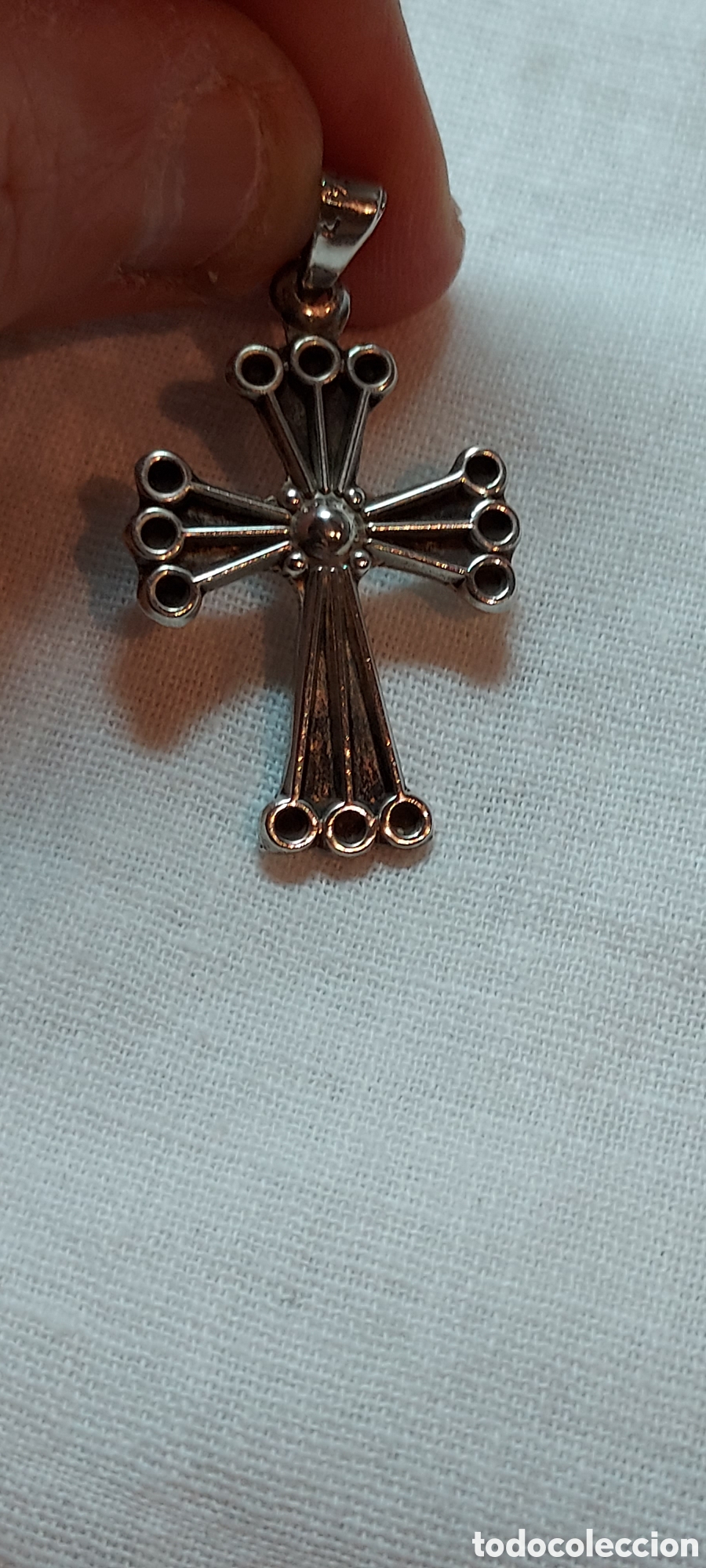 Antig&uuml;edades: CRUZ DE PLATA CU&Ntilde;ADA 925 - Foto 3