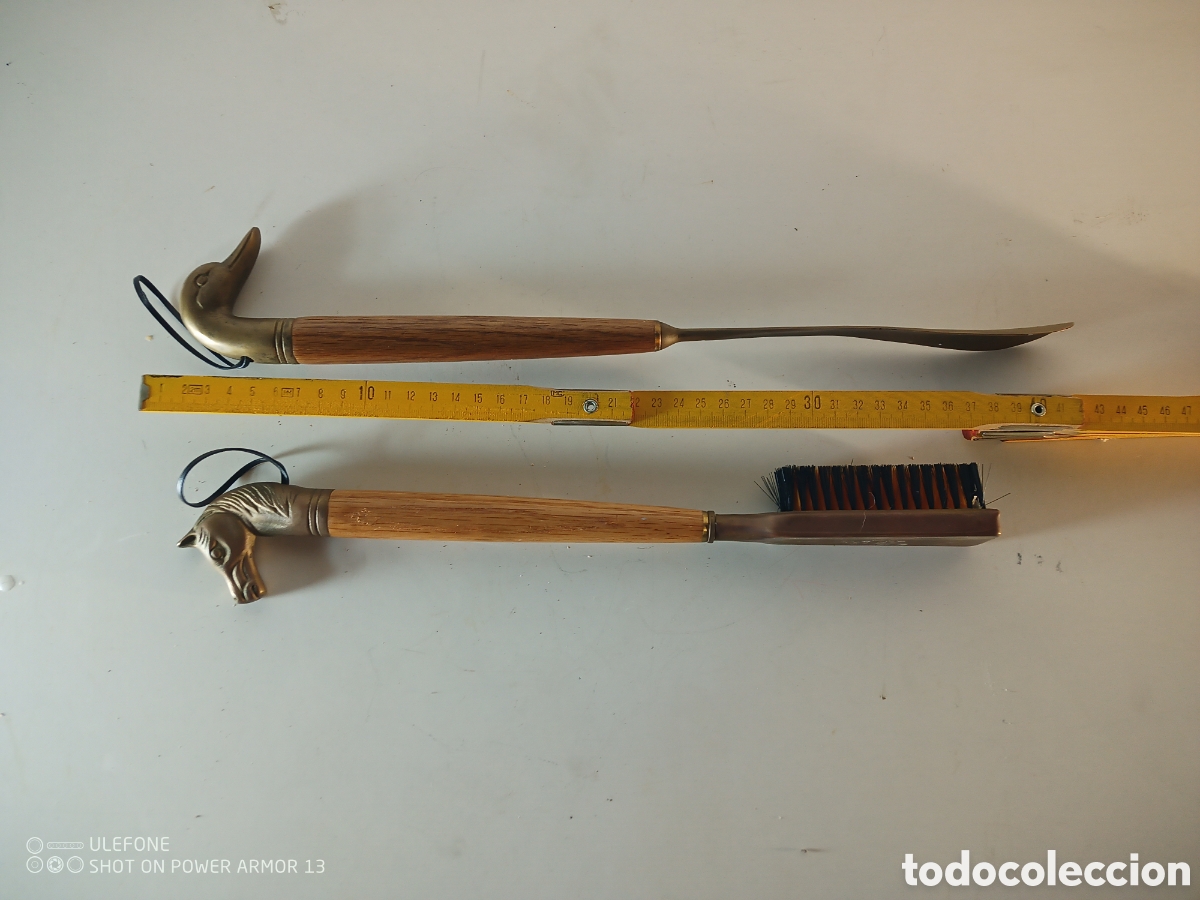 Antig&uuml;edades: Conjunto cepillo calzador caballos - Foto 6