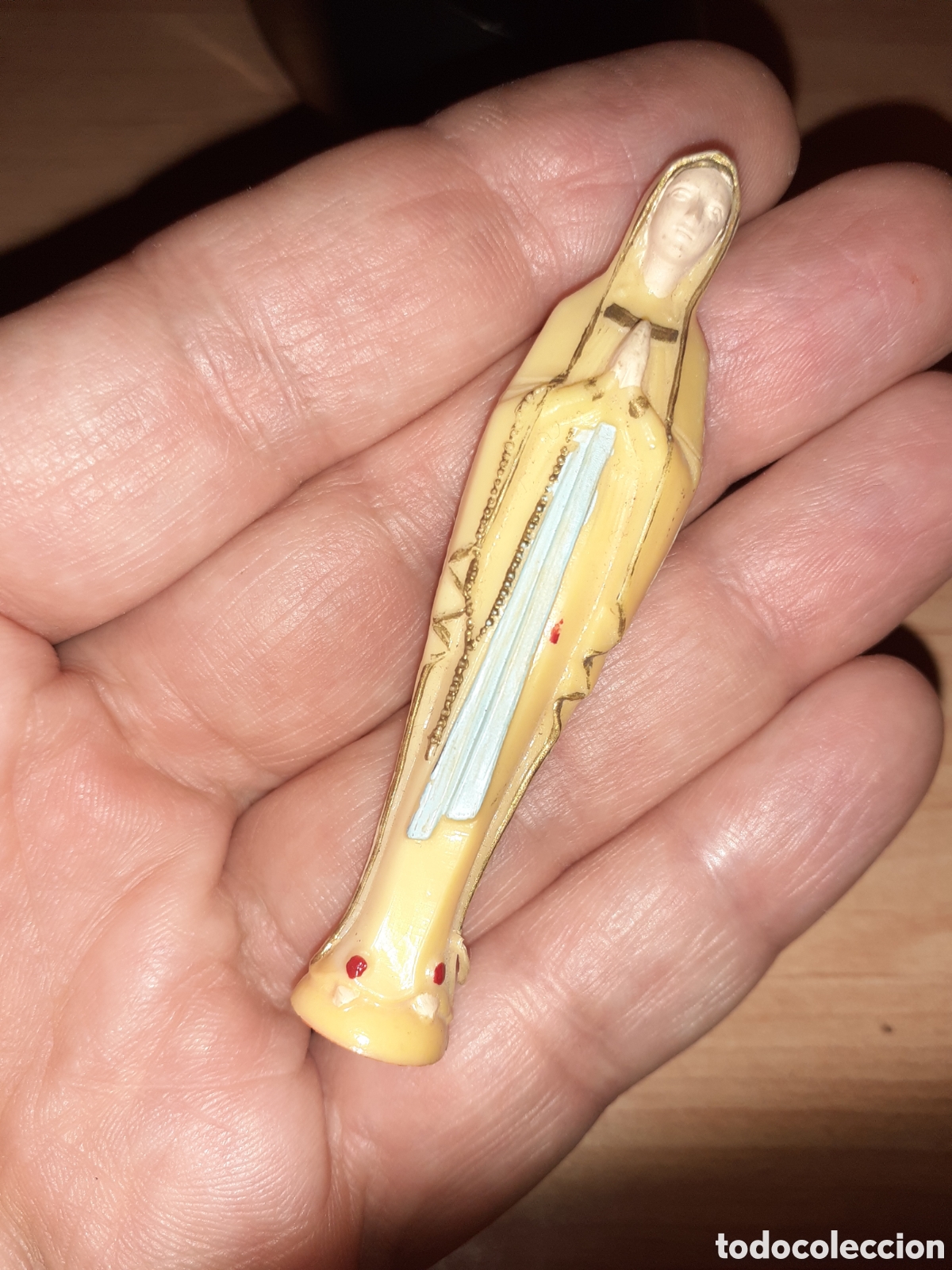 Antig&uuml;edades: Miniatura de Virgen. Pasta. 7 cms - Foto 1