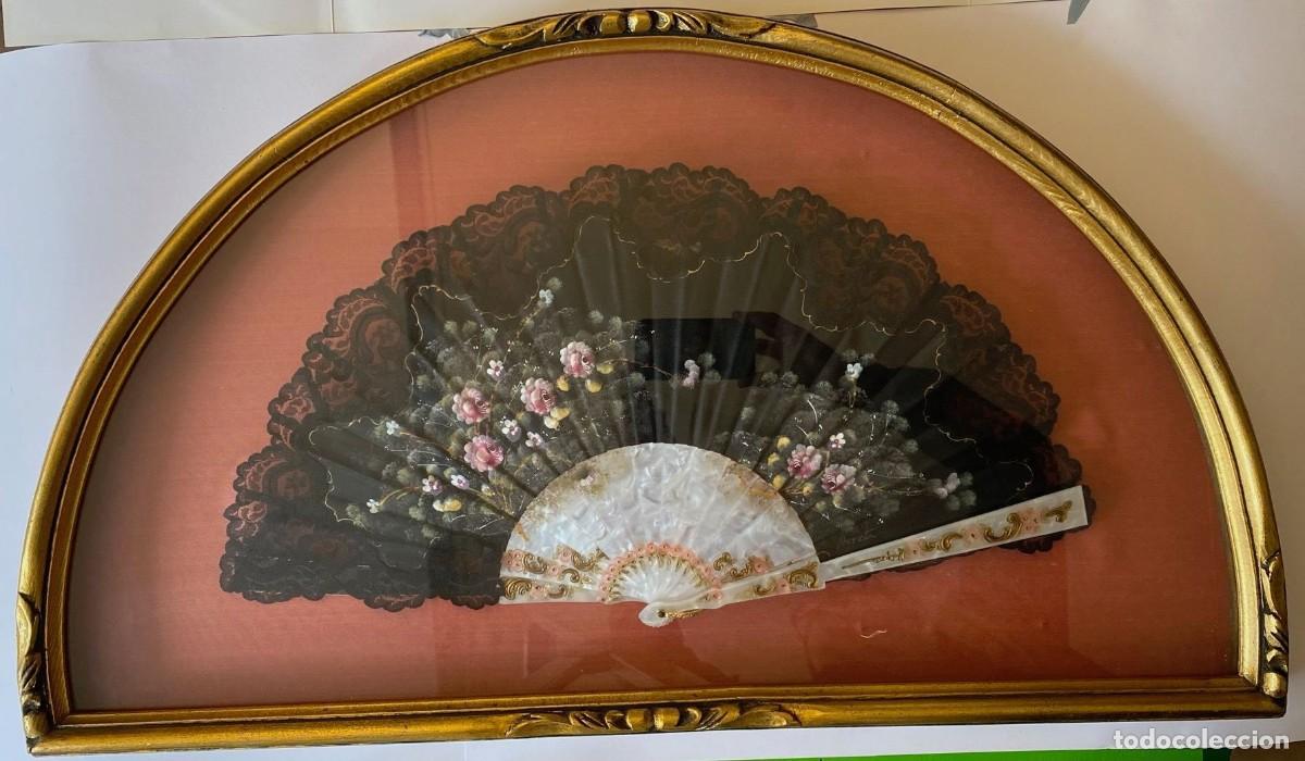 Antig&uuml;edades: Abanico de colecci&oacute;n enmarcado - Foto 1