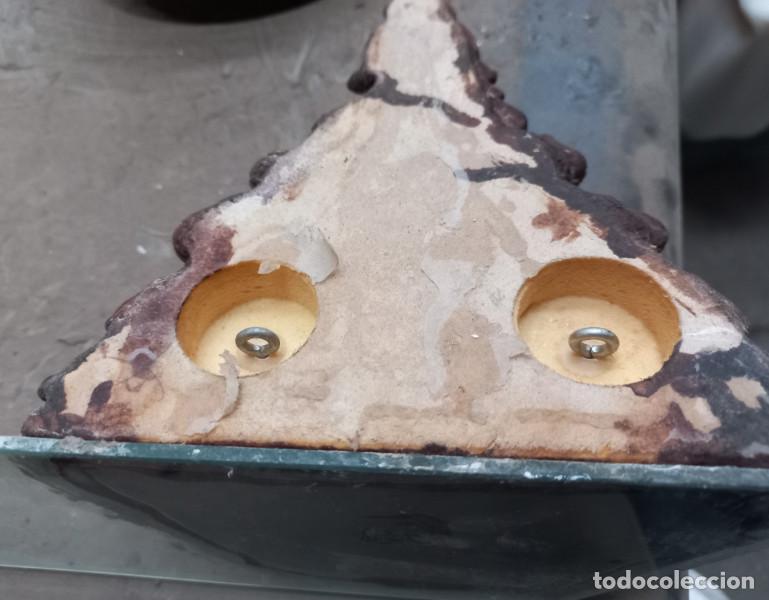 Antig&uuml;edades: MENSULA DE CRISTAL CON DOS TOCONES DE MADERA - Foto 5