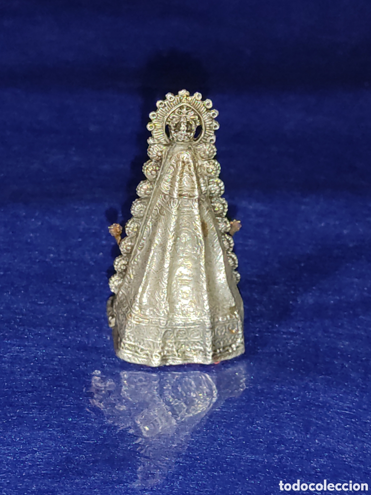 Antig&uuml;edades: Virgen del Roc&iacute;o de metal plateado. - Foto 4