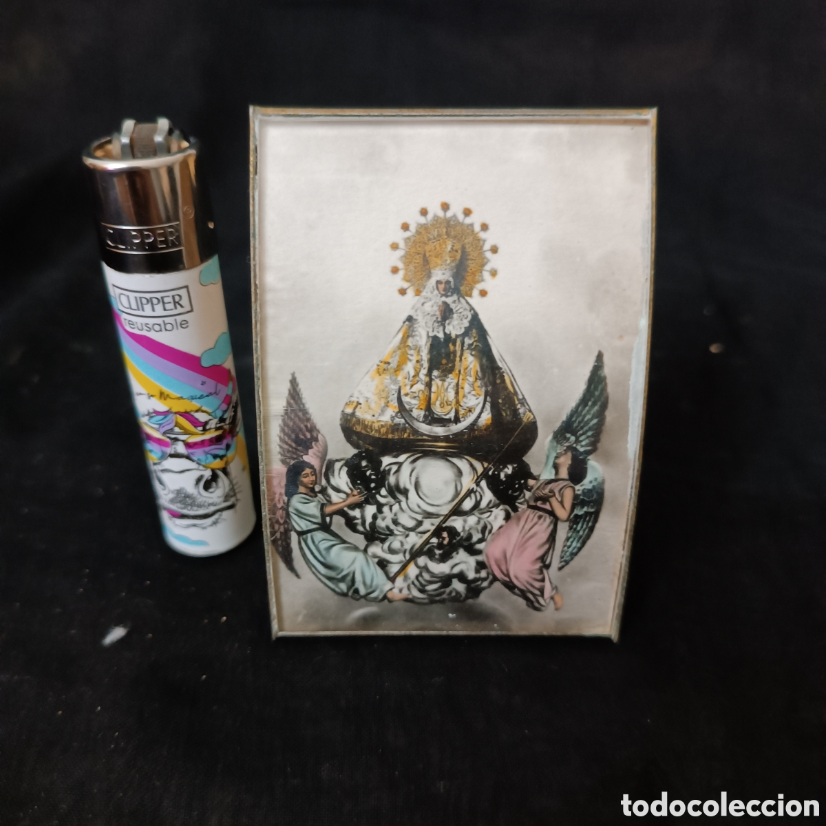 Antig&uuml;edades: CUADRO PEQUE&Ntilde;O VIRGEN DEL ROCIO - Foto 1