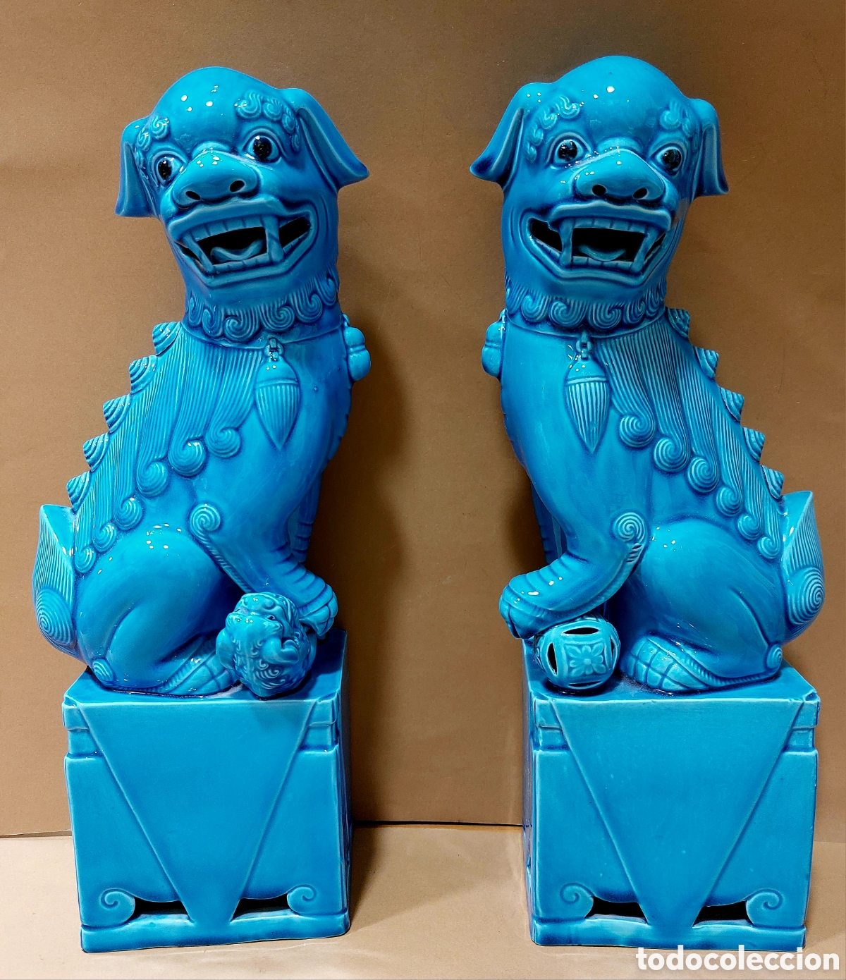 pareja de leones foo. porcelana china. mediados - Compra venta en  todocoleccion