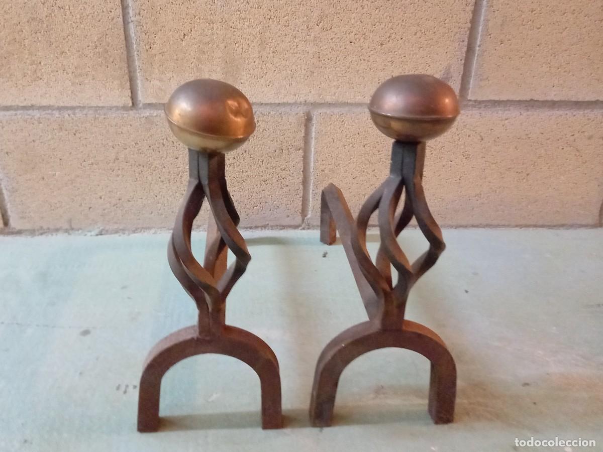 Antig&uuml;edades: morillos de hierro forjado para chimenea - Foto 1