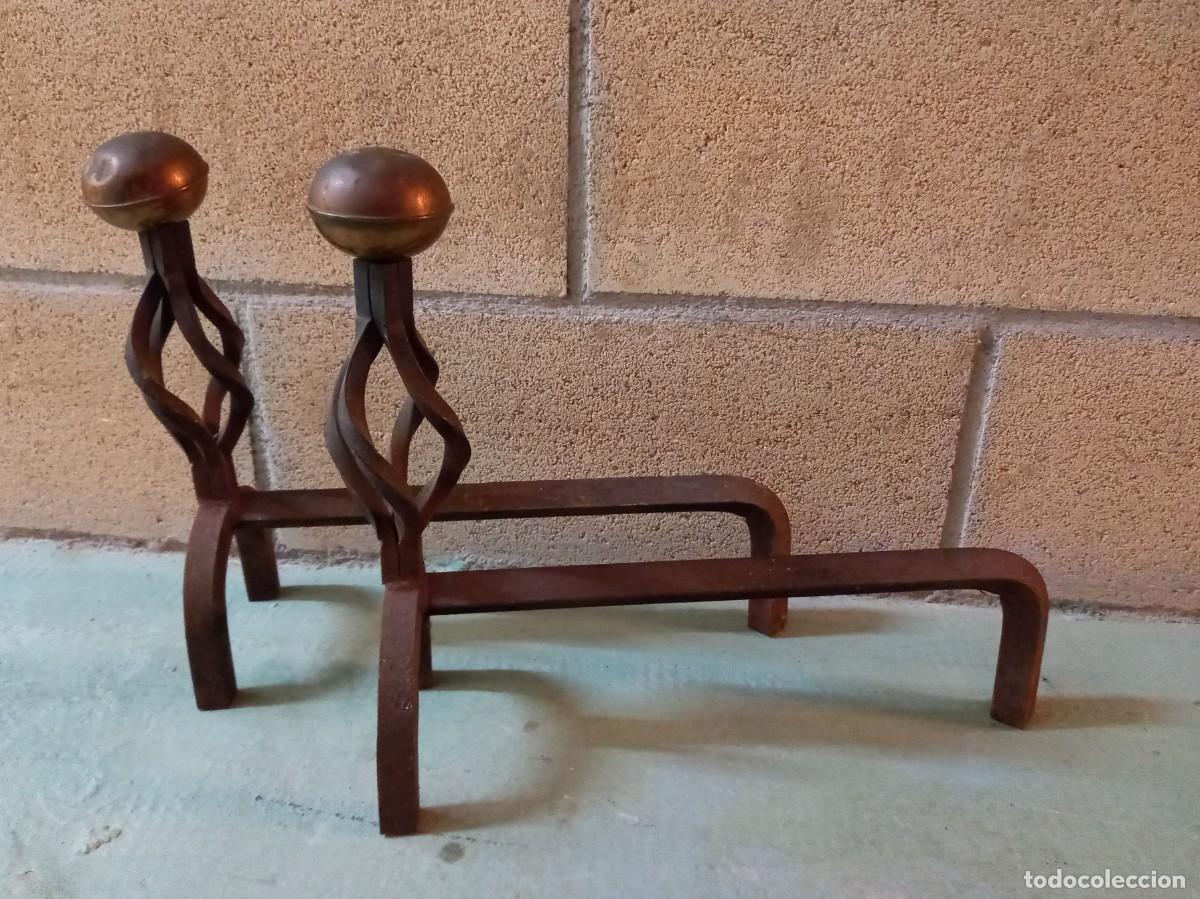 Antig&uuml;edades: morillos de hierro forjado para chimenea - Foto 2