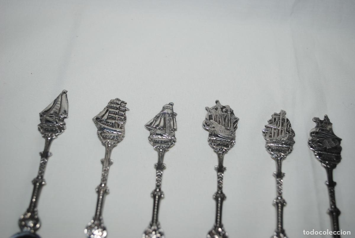 Antig&uuml;edades: CUCHARILLAS DE PLATA CON MANGO EN FORMA DE VELEROS . - Foto 2