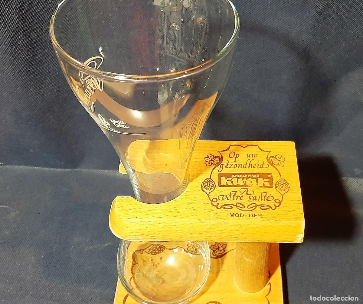 Antig&uuml;edades: Copa de cerveza Kwak con soporte de madera - Foto 4